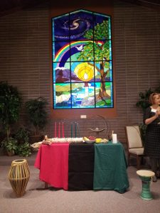 RVUUF altar set up for Kwanza service