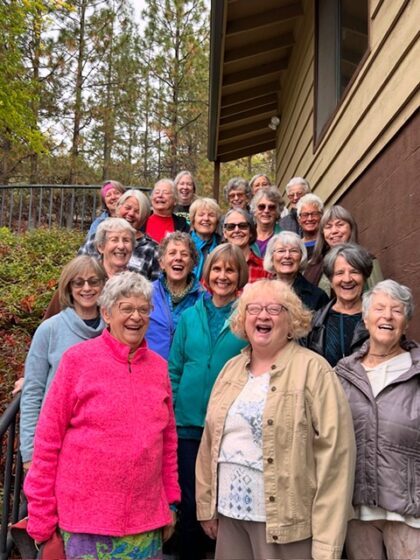 Participants on the stairs at St Rita's Retreat Center